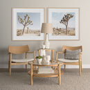 Mercana Haggen Medium / Light Brown Oak Wood with Cream Fabric Accent Chair