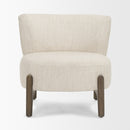 Mercana Vyra Dark Brown Wood With Cream Fabric Accent Chair