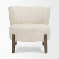 Mercana Vyra Dark Brown Wood With Cream Fabric Accent Chair