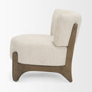 Mercana Vyra Dark Brown Wood With Cream Fabric Accent Chair