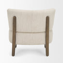 Mercana Vyra Dark Brown Wood With Cream Fabric Accent Chair