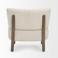 Mercana Vyra Dark Brown Wood With Cream Fabric Accent Chair