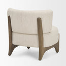 Mercana Vyra Dark Brown Wood With Cream Fabric Accent Chair