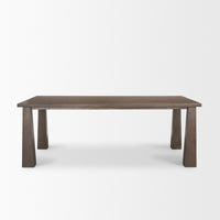 Mercana Wolcott Rectangular Dark Brown Solid Wood Dining Table