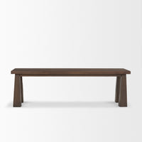 Mercana Wolcott Rectangular Dark Brown Solid Wood Bench