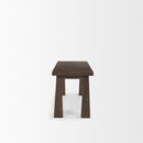 Mercana Wolcott Rectangular Dark Brown Solid Wood Bench