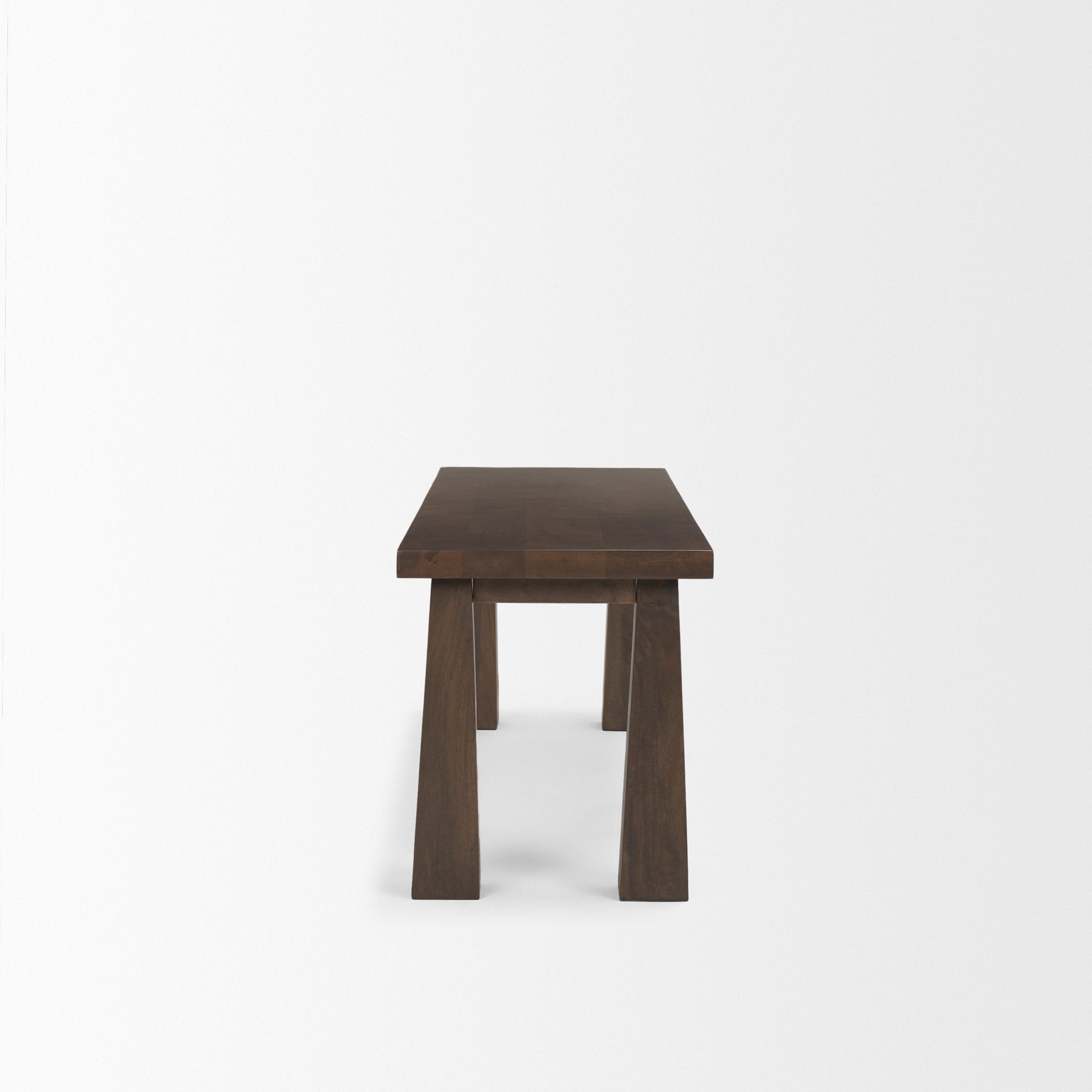 Mercana Wolcott Rectangular Dark Brown Solid Wood Bench