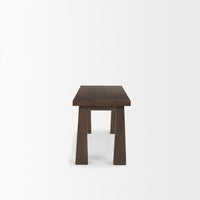 Mercana Wolcott Rectangular Dark Brown Solid Wood Bench