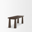 Mercana Wolcott Rectangular Dark Brown Solid Wood Bench