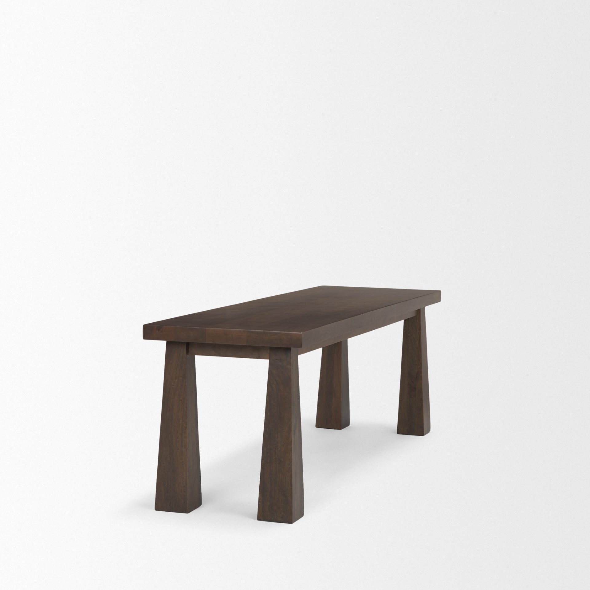Mercana Wolcott Rectangular Dark Brown Solid Wood Bench