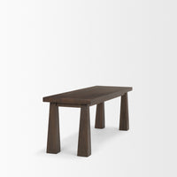 Mercana Wolcott Rectangular Dark Brown Solid Wood Bench