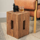Mercana Waylen Natural Wood Block Accent Stool