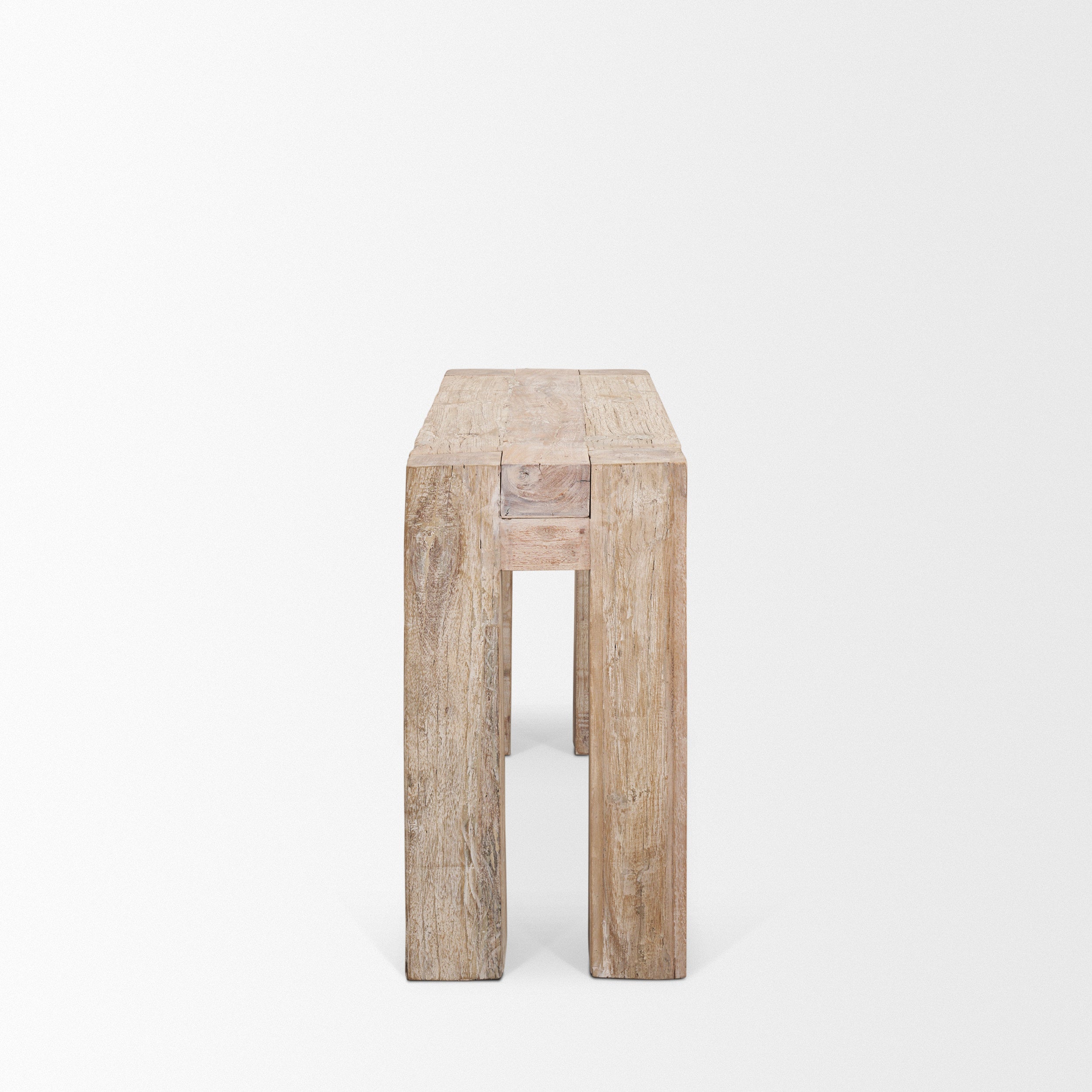 Mercana McArthur Whitewash Reclaimed Wood Console Table