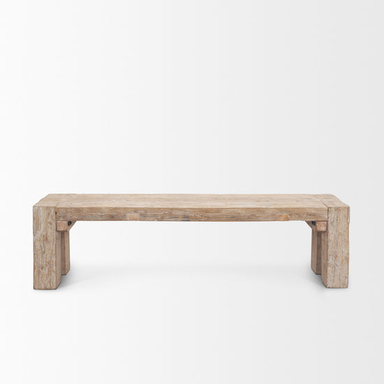 Mercana McArthur Whitewash Reclaimed Wood Bench