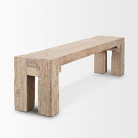 Mercana McArthur Whitewash Reclaimed Wood Bench