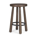 Mercana Weldon Dark Brown Wood With Matte Black Metal Counter Stool