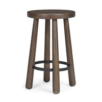 Mercana Weldon Dark Brown Wood With Matte Black Metal Counter Stool