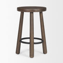 Mercana Weldon Dark Brown Wood With Matte Black Metal Counter Stool