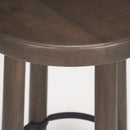 Mercana Weldon Dark Brown Wood With Matte Black Metal Counter Stool