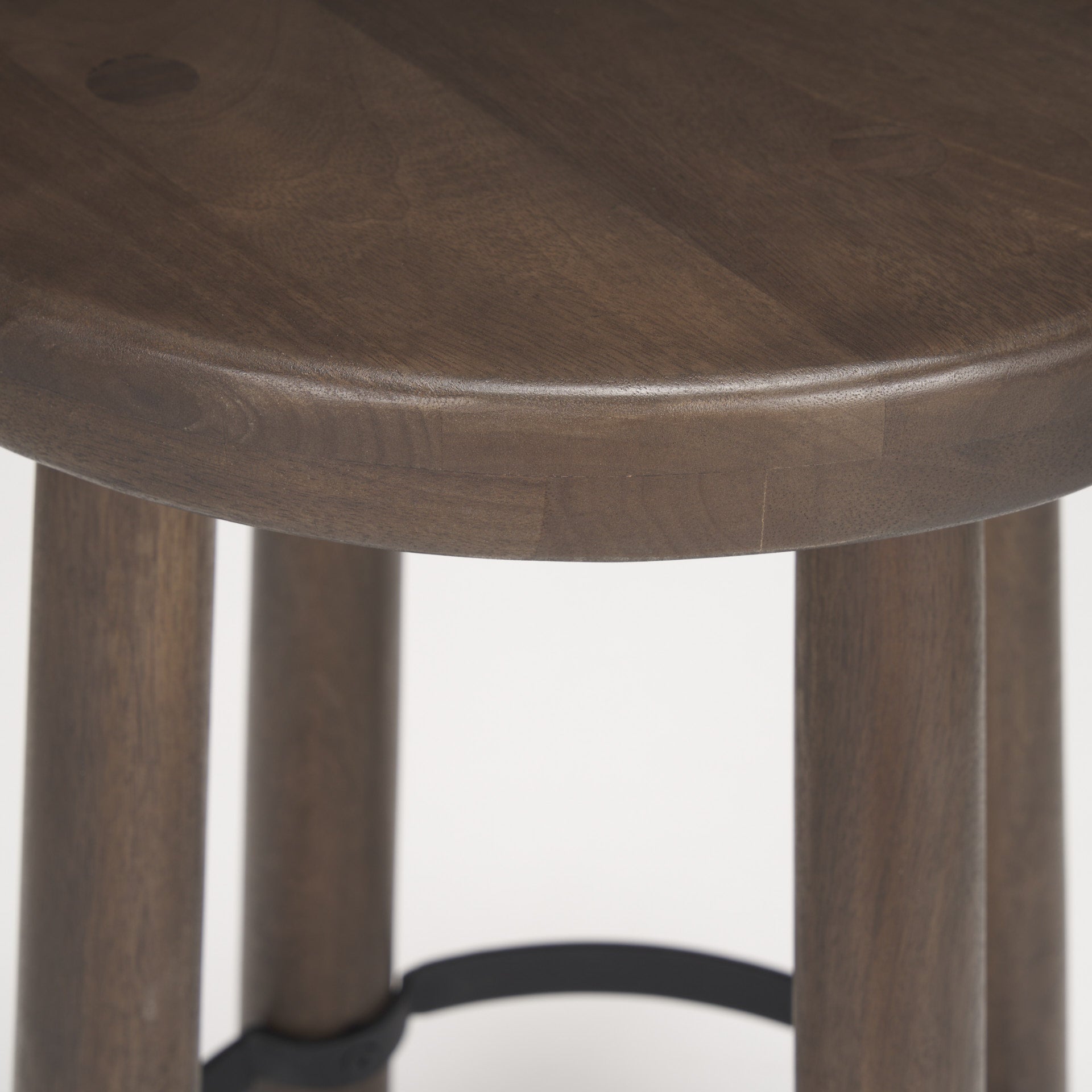 Mercana Weldon Dark Brown Wood With Matte Black Metal Counter Stool
