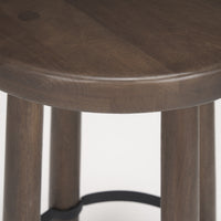 Mercana Weldon Dark Brown Wood With Matte Black Metal Counter Stool