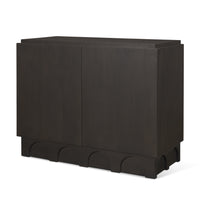 Mercana Wagner Dark Brown Wood With Arched Design Accent Cabinet