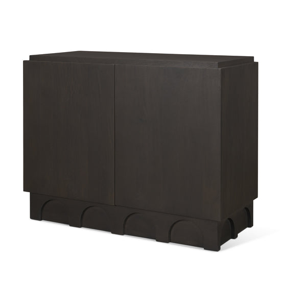 Mercana Wagner Dark Brown Wood With Arched Design Accent Cabinet