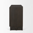 Mercana Wagner Dark Brown Wood With Arched Design Accent Cabinet