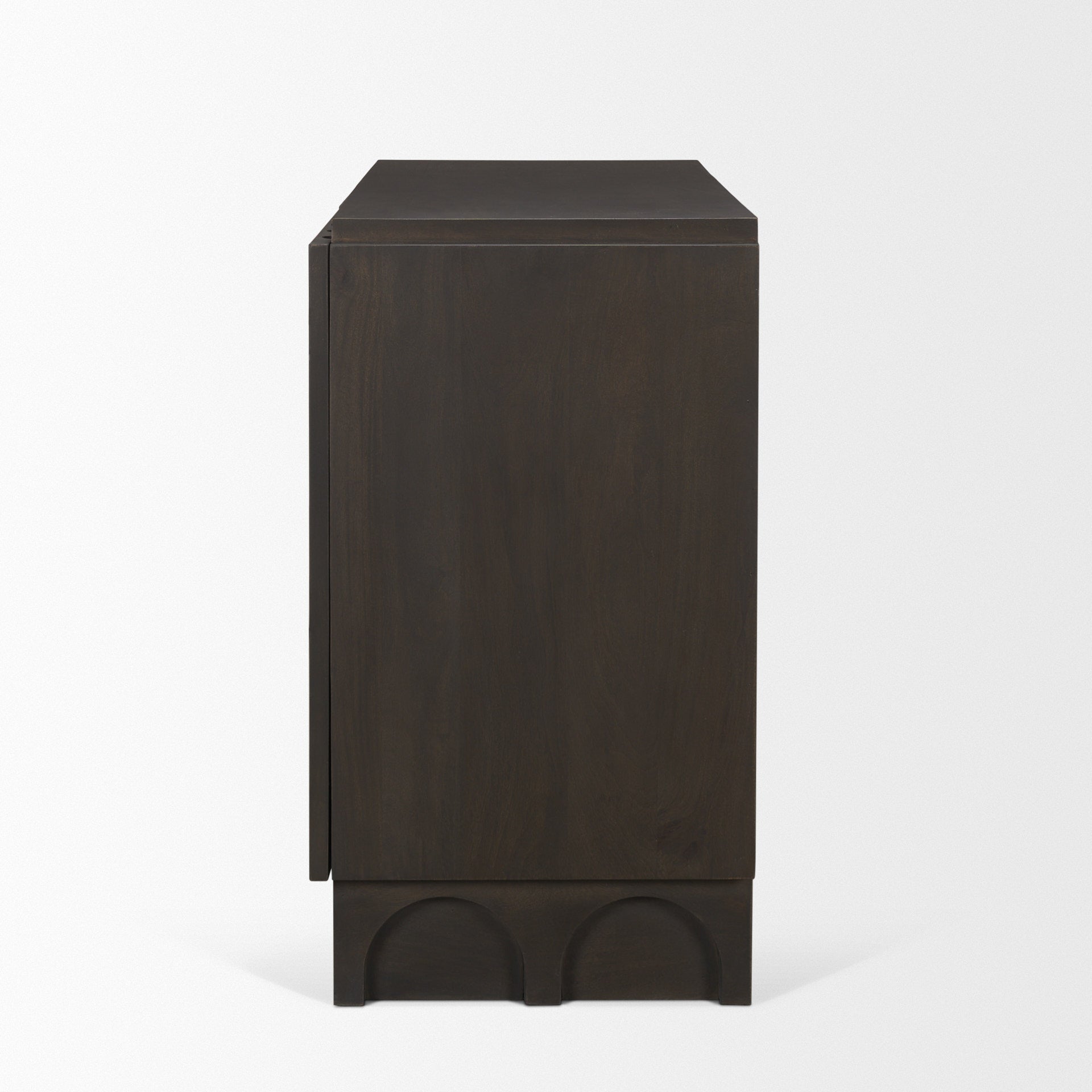 Mercana Wagner Dark Brown Wood With Arched Design Accent Cabinet