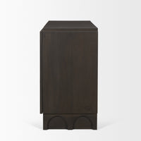 Mercana Wagner Dark Brown Wood With Arched Design Accent Cabinet