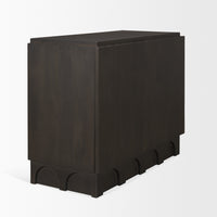 Mercana Wagner Dark Brown Wood With Arched Design Accent Cabinet