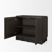 Mercana Wagner Dark Brown Wood With Arched Design Accent Cabinet