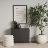 Mercana Wagner Dark Brown Wood With Arched Design Accent Cabinet