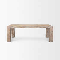 Mercana McArthur 84" Whitewash Reclaimed Wood Dining Table