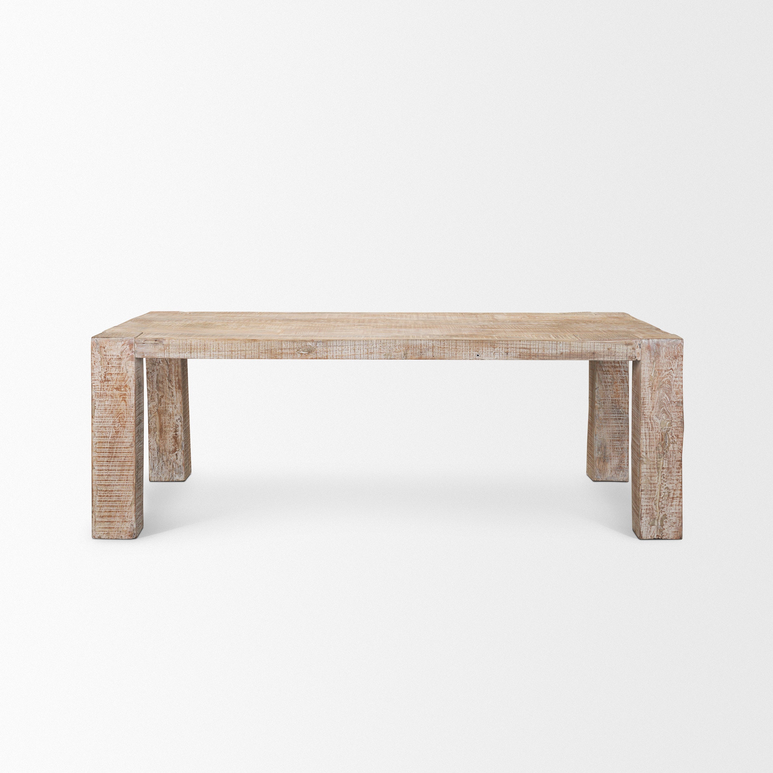 Mercana McArthur 84" Whitewash Reclaimed Wood Dining Table