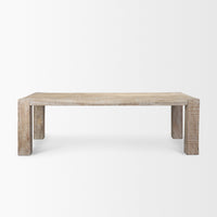 Mercana McArthur 94" Whitewash Reclaimed Wood Dining Table