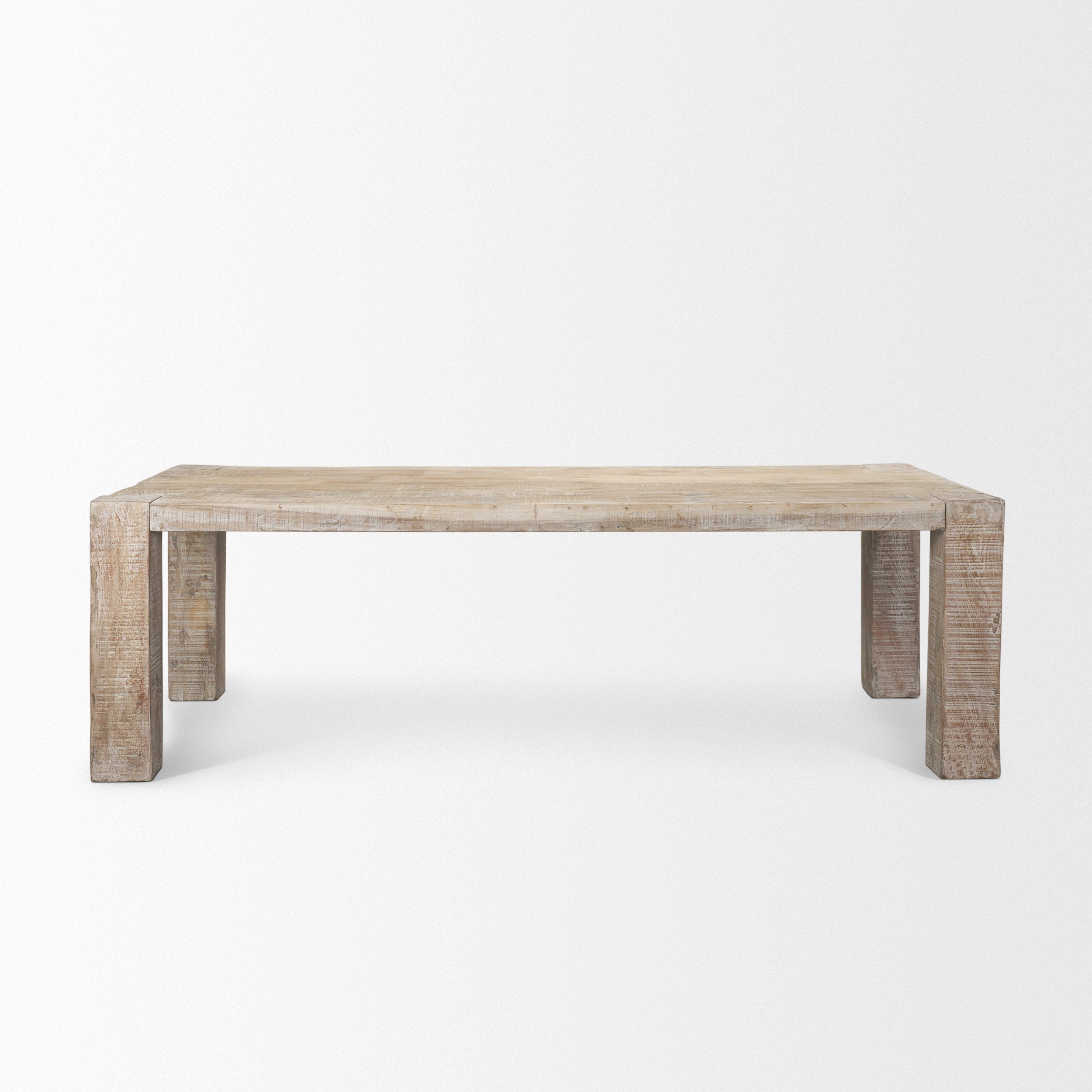Mercana McArthur 94" Whitewash Reclaimed Wood Dining Table