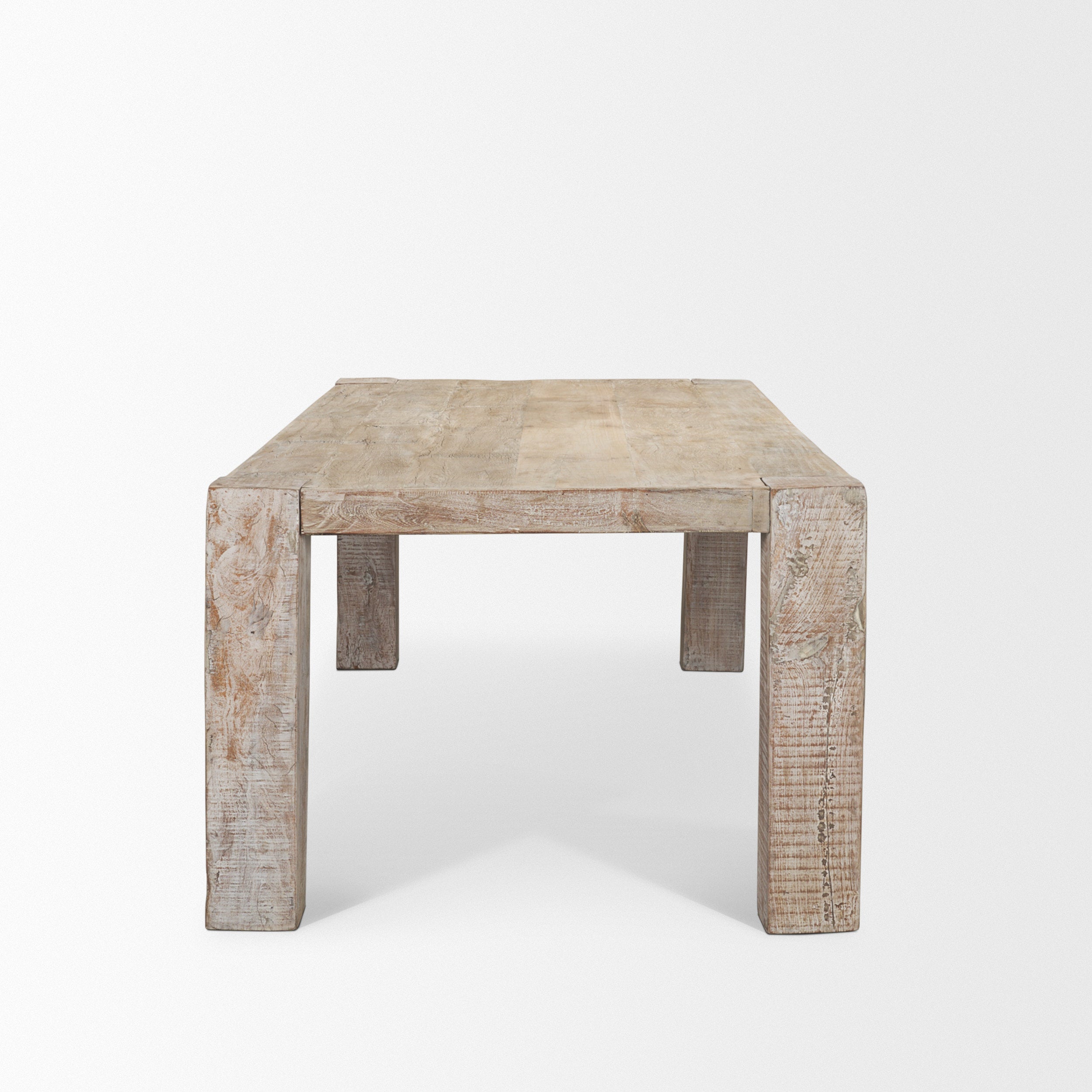 Mercana McArthur 94" Whitewash Reclaimed Wood Dining Table