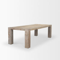 Mercana McArthur 94" Whitewash Reclaimed Wood Dining Table