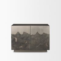 Mercana Roxdale Acid Washed Iron Metal Accent Cabinet