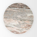 Mercana Allyson 54" Round Brown Pedestal with Pink Marble Top Dining Table