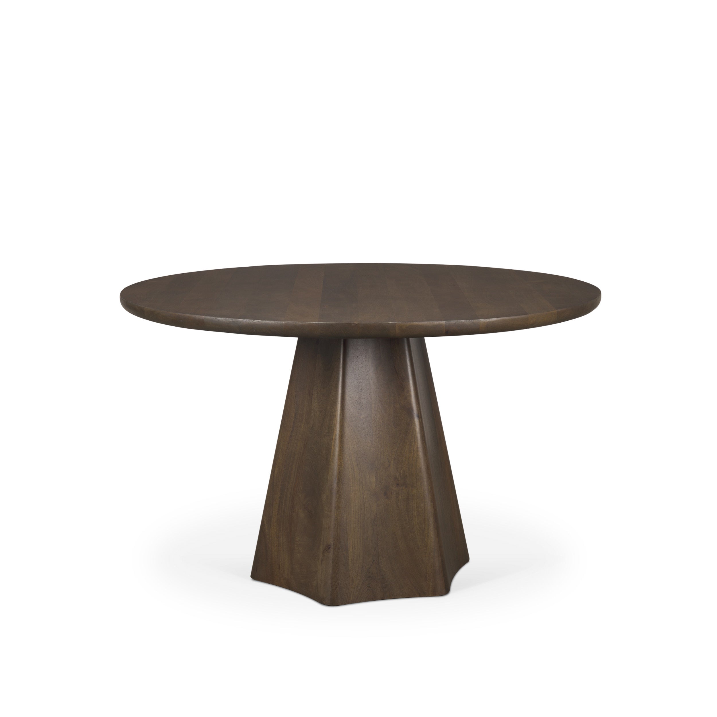 Mercana Jovani 48" Solid Light / Dark Brown Mango Wood Round Dining Table