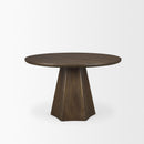 Mercana Jovani 48" Solid Light / Dark Brown Mango Wood Round Dining Table