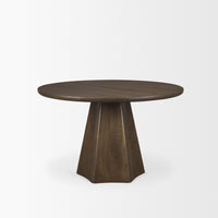 Mercana Jovani 48" Solid Light / Dark Brown Mango Wood Round Dining Table