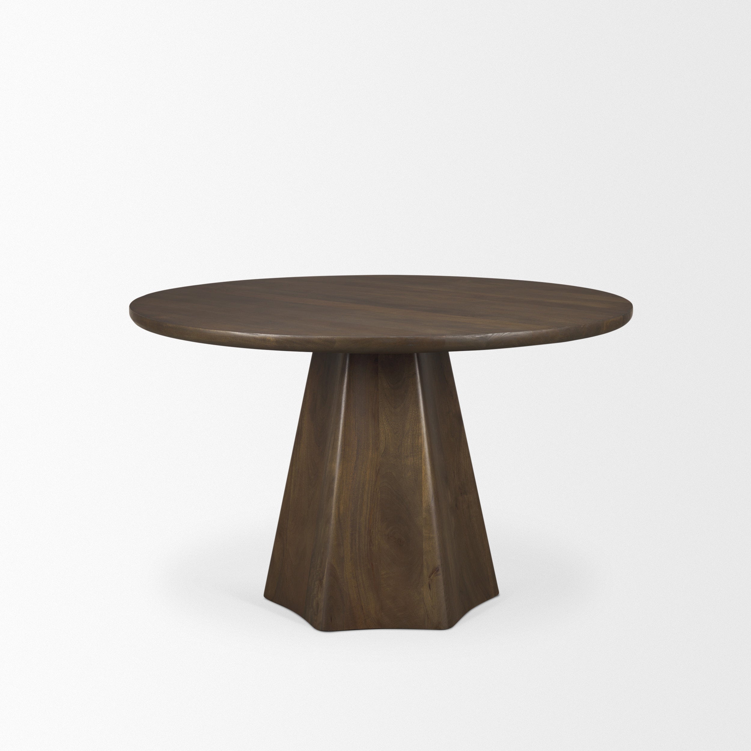 Mercana Jovani 48" Solid Light / Dark Brown Mango Wood Round Dining Table