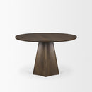 Mercana Jovani 48" Solid Light / Dark Brown Mango Wood Round Dining Table