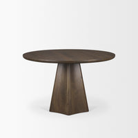 Mercana Jovani 48" Solid Light / Dark Brown Mango Wood Round Dining Table