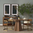 Mercana Jovani 48" Solid Light / Dark Brown Mango Wood Round Dining Table