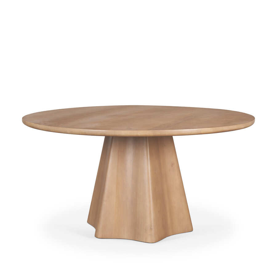 Mercana Jovani 60" Solid Light / Dark Brown Mango Wood Round Dining Table