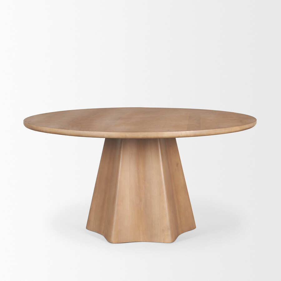 Mercana Jovani 60" Solid Light / Dark Brown Mango Wood Round Dining Table
